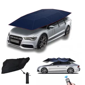 Portable Folding Outdoor Car Electric Umbrella with Remote Control, Wireless, Wind-Resistant