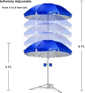 Portable Lightweight Adjustable Outdoor Patio Sun Shade Umbrella