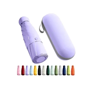 Portable Mini Folding UV Sun Umbrella with Case