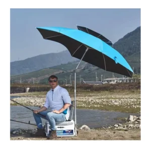 Portable Outdoor Camping Fishing Umbrella Parasol Adjustable UV Protection Fishing Umbrella Brolly with Sand Anchor