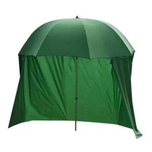 Portable Outdoor Foldable Beach Fishing Umbrella Shelter Wind Rain Sunshade With Removable Side Curtain