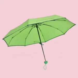 Portable Rain Sun Manual Open Round Handle Waterproof High Density Pongee 21 Inch 8 Rib Five Folding Umbrella Custom Logo