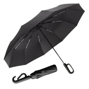 Portable Reinforced 10-Bone Windproof Sun Protection 3-Folding Automatic Umbrella