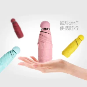 Portable Small Pocket Mini Capsule Umbrella with case All-weather Umbrella Kid-friendly Design