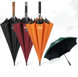 Portable Straight Golf Umbrella with Logo for Outdoor Use