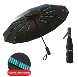 Portable Travel 12K Waterproof Compact 3-Fold Automatic Windproof Umbrella for Adults