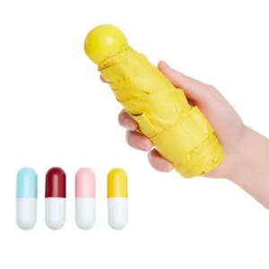 Portable Travel Five Folding Umbrella Pill Capsule Umbrella Mini Pocket Umbrella With Case