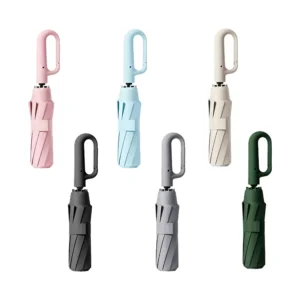 Portable Travel Multipurpose Foldable Fiberglass 10 Rib 105cm Open Diameter UV Blocking Fully Automatic Buckle Umbrella