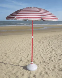 Portable UPF50+ 3.25ft Aluminum Square Beach Umbrella with Wood Base for Outdoor Furniture, Parks and Courtyards