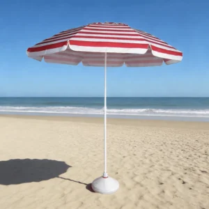 Portable UPF50+ Aluminum 3.25ft Square Beach Umbrella with Wood Base Classic Design