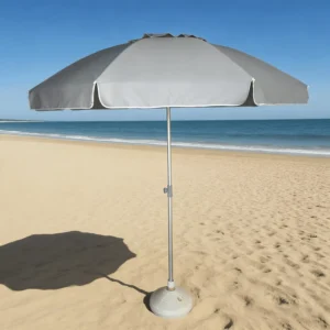 Portable UPF50+ Aluminum Beach Umbrella with Wood Base, Square Classic Design, 3.25ft, Outdoor Courtyard Use
