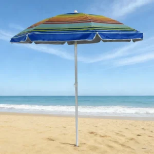 Portable UPF50+ Aluminum Wood Base Square Beach Umbrella 3.25ft Radius