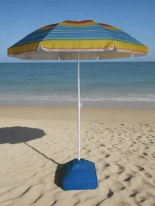 Portable UPF50+ Aluminum Wood Base Square Shape 3.25ft Beach Umbrella Outdoor Furniture Park