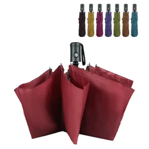 Portable UV Commercial Fully-Automatic Three-Folding Modern Pongee Large Umbrella for Adults
