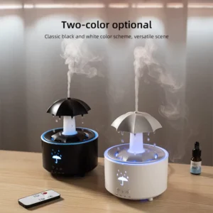 Portable Umbrella Shape Aromatherapy Humidifiers 300Ml Ultrasonic Rotating Water Drop Aroma Diffuser With Remote