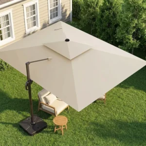 Premium Double Top Offset Umbrella Heavy Duty Windproof Grade 9 Cantilever Outdoor Garden Parasol Sunshade
