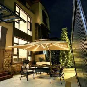 Premium Heavy Roman Aluminum Frame Waterproof UV Protection Wind Resistant Umbrella 360 Degree Swivel Tilt Adjustable Outdoor