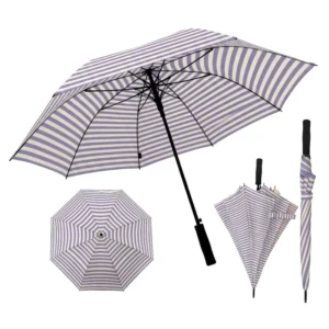 Premium Lavender Stripe Double Canopy Golf Umbrella 27 Inch 8 Ribs Auto Open Windproof Parasol OEM Logo Printing Custom
