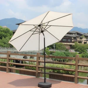 Premium Modern Design Parasol Auto Tilt Outdoor Furniture UV Protection Waterproof Windproof Commercial Grade Hotels Beach