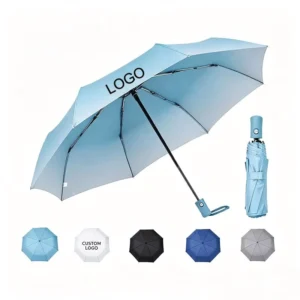 Premium Portable Stylish Custom Printed Professional Modern Manual Open 3-Fold Design Elegant Black Coating Folding Umbrella
