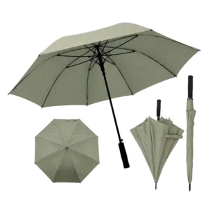 Premium Sage Green Tweed Texture Umbrella 27 Inch 8 Ribs Auto Open Windproof Golf Parasol with Custom Branding Custom