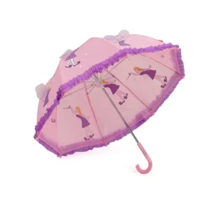 Princess Fabric Cartoon Print Kids Umbrella Traveling for Girl