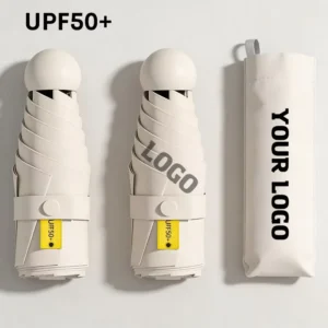 Promo Business Gift 5 Factory Upf50+ Mini Pocket Folding Logo Umbrella With Uv Protection