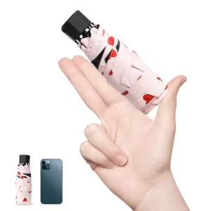 Promotion 5 Fold Small Size Manual Open Mini Umbrella Thin and Light Umbrella for Lady