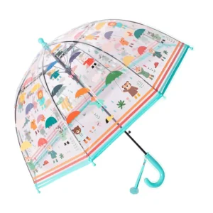 Promotion Cute Cartoon Semi-Automatic EVA Transparent Fibre Windproof Children’s Straight Umbrella Travel Kindergarten Boys