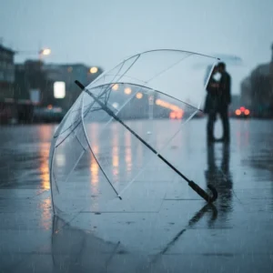 Promotion Price Classic Advertising Automatic Clear Straight Transparent Umbrella POE Rainproof Hydraulic