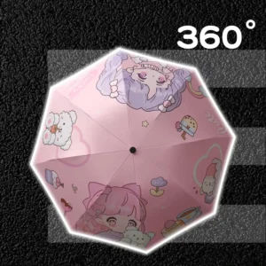 Promotional 3 Folding 8 Bone Umbrella Rainproof Windproof Sunshade Children’s Sunny Umbrella with Logo