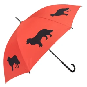 Promotional Advertising Custom Yellow & Black Manual Straight Golf Umbrella with Screen Printed Logo and Black Pattern