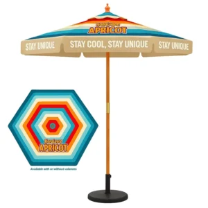 Promotional Advertising Garden Wood Outdoor Umbrella Big Parasol Parasols Umbrellas Outdoor with logo Brand