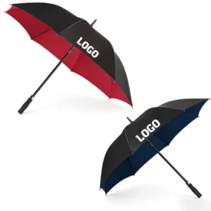 Promotional Branded Personal Umbrella Custom Logo Coloured Gift Pongee Automatic Straight Large Golf Umbrellas Luxury Outdoor