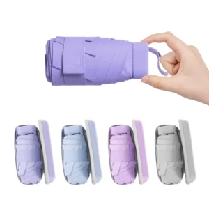 Promotional Business Gift Custom Umbrellas for the Rain 5 Fold Manual Pongee Fabric Mini Uv Umbrella with logo