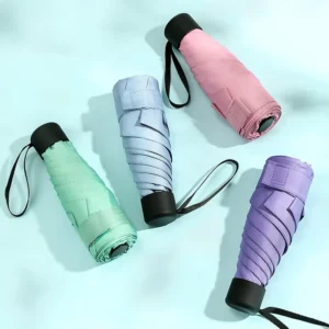 Promotional Gifts Colorful 5 Folding Small Pocket Umbrella Women Portable Travel Super Mini Umbrella for Rain