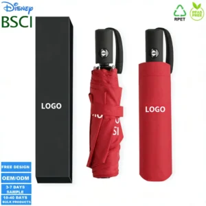 Promotional High Quality Custom Logo Compact Automatic Umbrella UV Protection Rainproof 3 Fold Umbrella