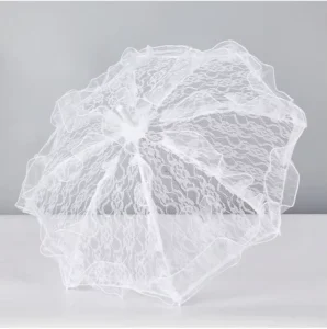 Promotional Vintage Lace Ruffle Parasol Umbrella Victorian Style Costume Accessory Stage Performance Dance Cosplay Props