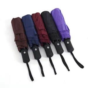 Promotions High Quality Classic Travel Pongee 3 Fold Automatic Folding Umbrella with UV Sun Protection