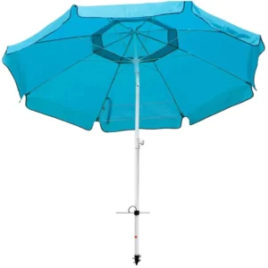 Pure Blue 7 Ft Beach Outdoor Sun And Rain Umbrella Patio Umbrella With Custom Logo For Beach