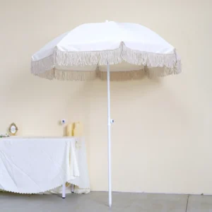 QT250012 Large Outdoor Resort Parasol with Tassel for Garden Courtyard Beach Stall