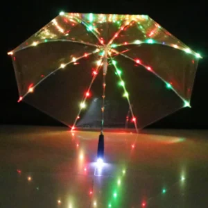 Quality Functional Unique LED Shaft Color Transparent POE Led Umbrella With Light