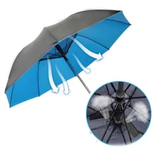 Quality Umbrella Special USB Anti uv Waterproof Solar Fan Straight Umbrella with Fan