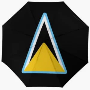 Quick-Dry Saint Lucia Flag Fully Automatic Folding Umbrella
