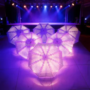 RGB Color Changing LED Luminous Umbrella Professional Stage Performance Umbrella for Dance Show Night Club Festival Party Props
