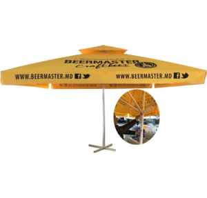RPET Fabric Foldable Waterproof Telescope Patio Umbrella Aluminum Frame for Outdoor Beer Cafe Coffee Drink Restaurant Hotel