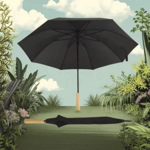 RPET Recycled Straight Umbrella with Bamboo Handle and Renewable Fabric