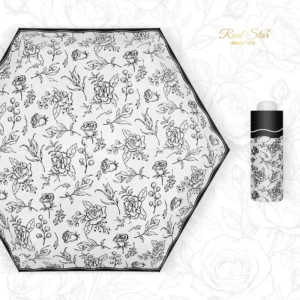 RST New Arrival Chinese Printing Five Fold Small Mini Woman Sun Umbrella