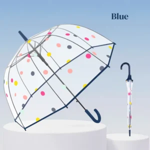 Rain Dome Adult Umbrella Classical Dot Design Women’s Clear POE Umbrella