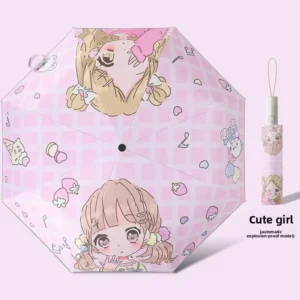 Rain Umbrella Custom Logo Cute Cartoon Prints Kids Umbrella Children Manual Automatic Safety Use Umbrella Kids